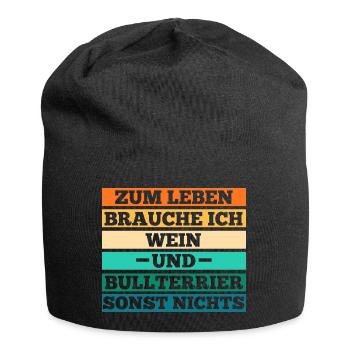 Hund Wein Bullterrier - Jersey-Beanie - Schwarz - Vorne