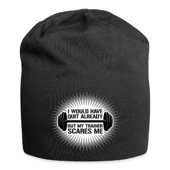 Ich hätte schon gekündigt, aber mein Trainer macht mir Angst - Jersey-Beanie - Schwarz - Vorne