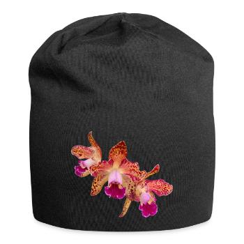 Orchidee Cattleya Hybride Sommerfarben Blüte - Jersey-Beanie - Schwarz - Vorne