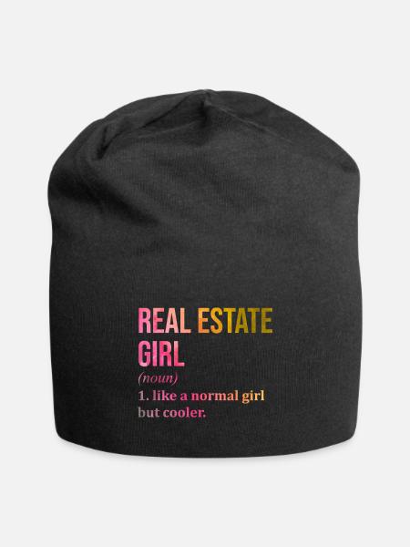 Immobilien Immobilien Immobilien - Jersey-Beanie - Schwarz