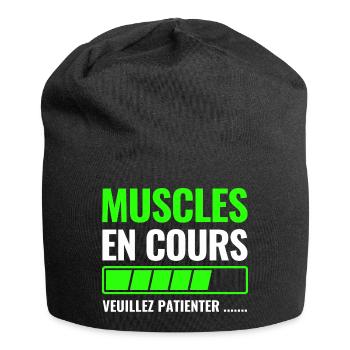 Muscles en cours veuillez patienter - Bonnet en jersey - noir - Devant