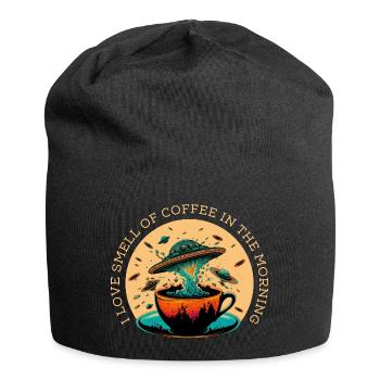 I Love Smell Of Coffee In The Morning - Jersey Beanie - black - Front
