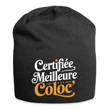Certifiée meilleure coloc' - Bonnet en jersey - noir - Devant