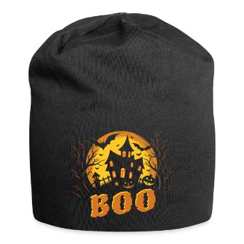 Halloween Geisterhaus - gruselig - Boo - Jersey-Beanie - Schwarz - Vorne