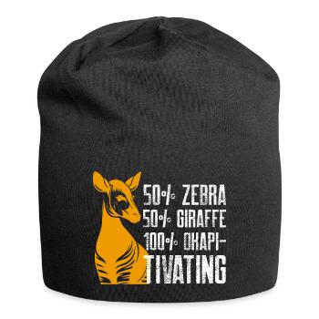 50 per cent zebra 50 giraffe 100 okapitivating - Jersey Beanie - black - Front
