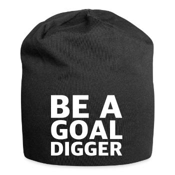 Sei ein Zieljäger | Ziel, Erfolg, Motivation, Team - Jersey-Beanie - Schwarz - Vorne
