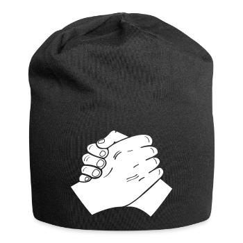 Poignée de main 01 - Bonnet en jersey - noir - Devant