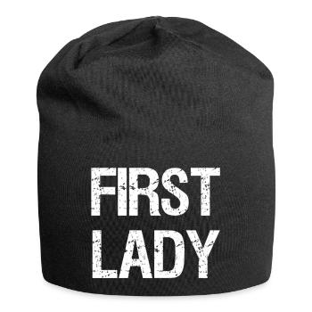 FIRST LADY Vintage Distressed Retro - Jersey-Beanie - Schwarz - Vorne
