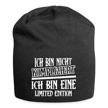 Ich bin nicht kompliziert bin eine Limited Edition - Jersey-Beanie - Schwarz - Vorne