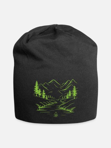 Gebirge - Jersey-Beanie - Schwarz