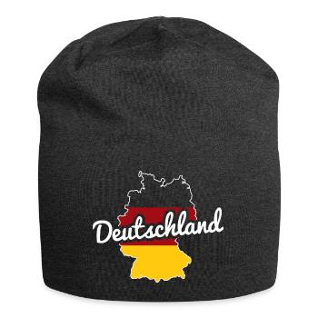 Deutschland Karte - Jersey-Beanie - Anthrazit - Vorne