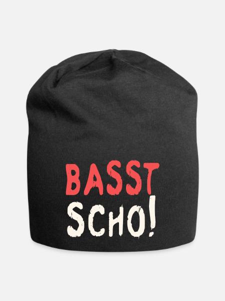 Basst scho rot baige text - Jersey-Beanie - Schwarz