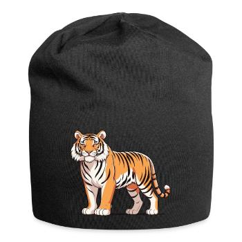 Tigre - Design animalier - Bonnet en jersey - noir - Devant