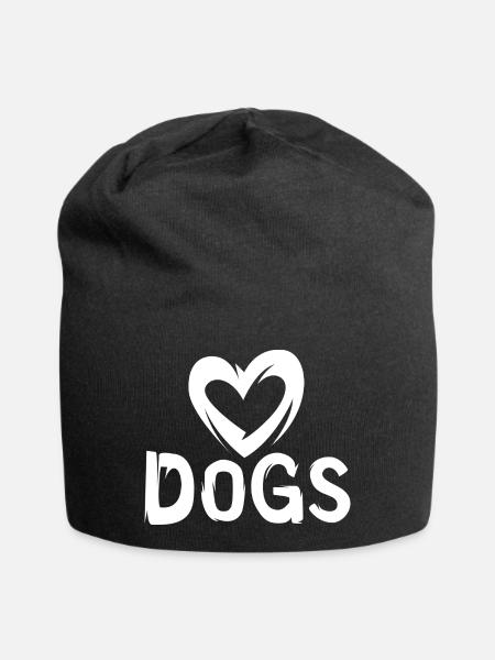 Dogs Liebe - Herzsymbol für Hundefreunde - Jersey-Beanie - Schwarz