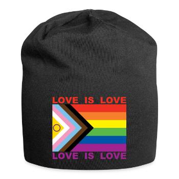 LOVE IS LOVE - Jersey-Beanie - Schwarz - Vorne
