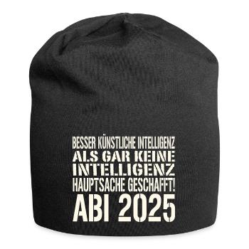 Abi Spruch 2025 - Jersey-Beanie - Schwarz - Vorne