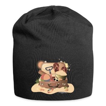 Vintage suitcase for the beach holiday – summery - Jersey Beanie - black - Front