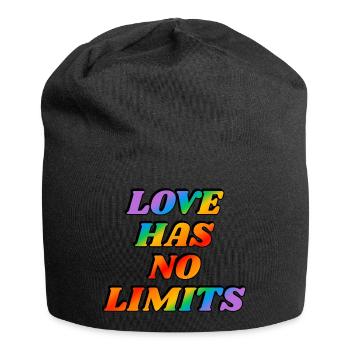 Love has no limits LGBT gay pride rainbow text - Jersey Beanie - black - Front