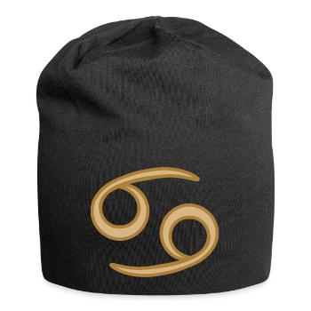 Cancer Zodiac Symbol Two Tone Golden - Jersey Beanie - black - Front