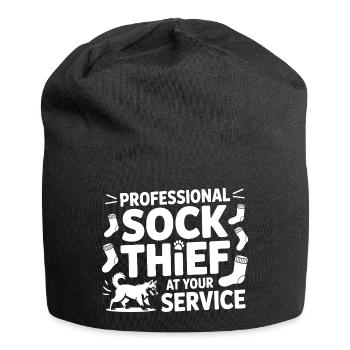 Funny Dog Professional Sock Thief - Jersey Beanie - black - Front