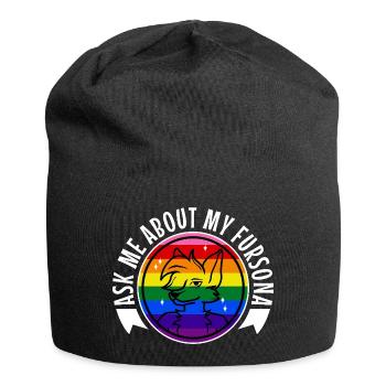 Posez-moi des questions sur mon Fursona - Bonnet en jersey - noir - Devant
