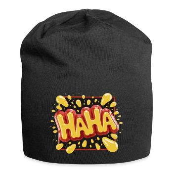 Lebhaftes Haha-Design im Comic-Stil - Jersey-Beanie - Schwarz - Vorne