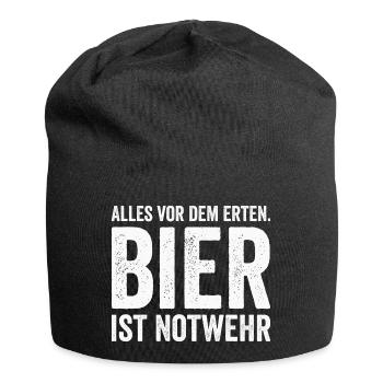 La bière est un dicton d'autodéfense - Bonnet en jersey - noir - Devant