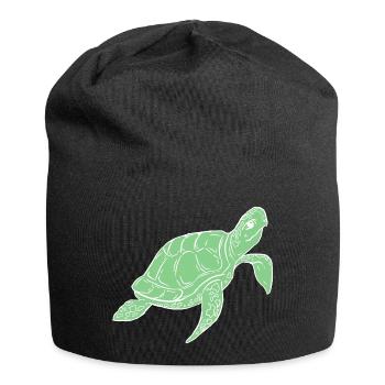 Green Sea Turtle Ocean Illustration - Jersey-Beanie - Schwarz - Vorne
