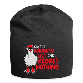 On the naughty list and I regret nothing Böse Möwe - Jersey Beanie - black - Front