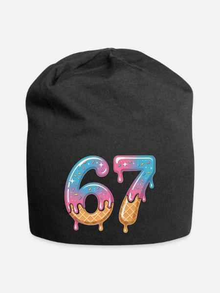 67 Eiscreme Tropfen - Jersey-Beanie - Schwarz