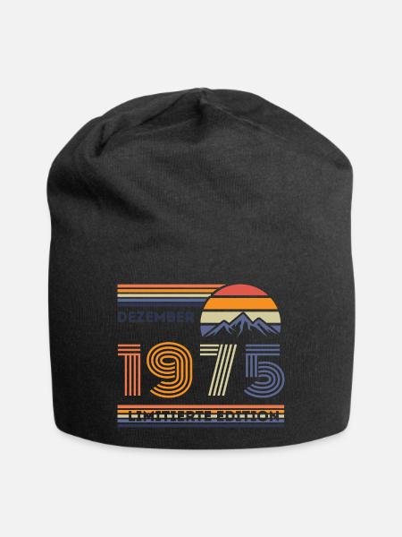 Vintage Geburtstag Limitierte – Dezember 1975 - Jersey-Beanie - Schwarz
