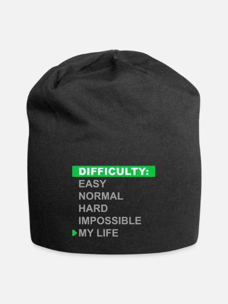 Difficulty Mode – My Life - Jersey Beanie - black