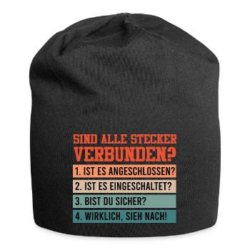 Technischer Support SIND ALLE STECKER VERBUNDEN? - Jersey-Beanie - Schwarz - Vorne