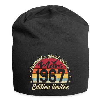 March 1967 59 Years Birthday Gift March 1967 - Jersey Beanie - black - Front