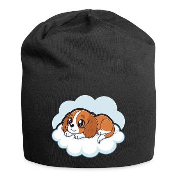 Cavalier King Charles Puppy Dreamer on a Cloud - Jersey Beanie - black - Front