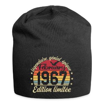 February 1967 Birthday February 1967 Retro 1967 - Jersey Beanie - black - Front