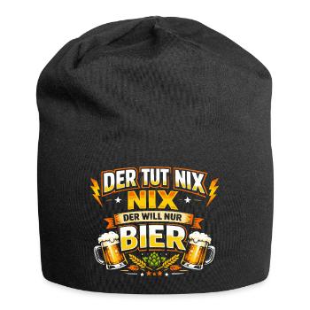 Der tut nix der will nur Bier Spruch - Jersey-Beanie - Schwarz - Vorne