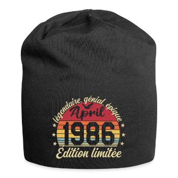 1986 avril Anniversaire avril 1986 - Bonnet en jersey - noir - Devant