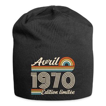  Avril 1970 anniversaire rétro 1970 April 1970 - Bonnet en jersey - noir - Devant