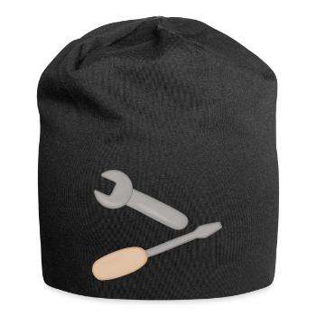 Werkzeugduo: Schraubenschlüssel & Schraubendreher - Jersey-Beanie - Schwarz - Vorne