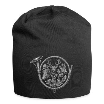 Jagdhorn - Jersey-Beanie - Schwarz - Vorne