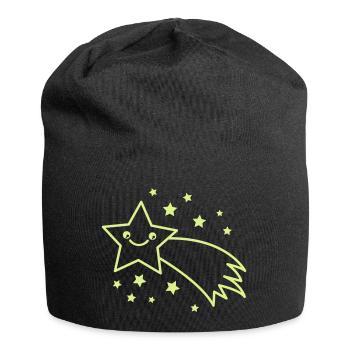 Sternschnuppe Sternenflug - Jersey-Beanie - Schwarz - Vorne