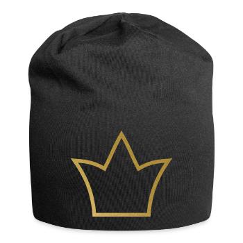 Krone – Symbol für Stärke & Selbstbewusstsein - Jersey-Beanie - Schwarz - Vorne