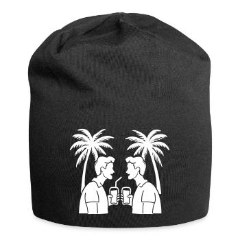 Vacation Beach Silhouette - Jersey Beanie - black - Front