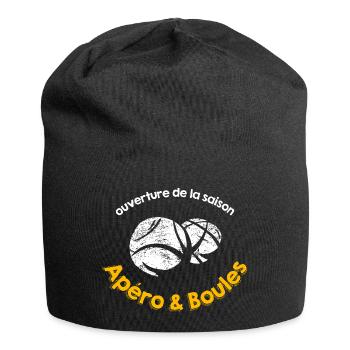 Apéro et boules - Humour Pétanque Été Bouliste - Bonnet en jersey - noir - Devant