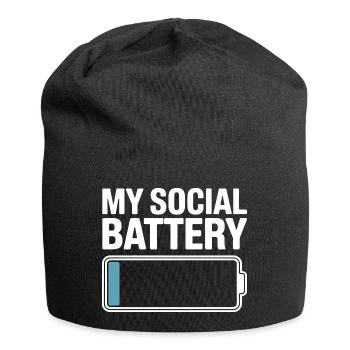 Social Battery Introvert Dead Battery Battery - Jersey Beanie - black - Front