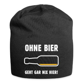 Ohne Bier Geht Gar Nix Hier! (Bierchen / NEG 2C) - Jersey-Beanie - Schwarz - Vorne