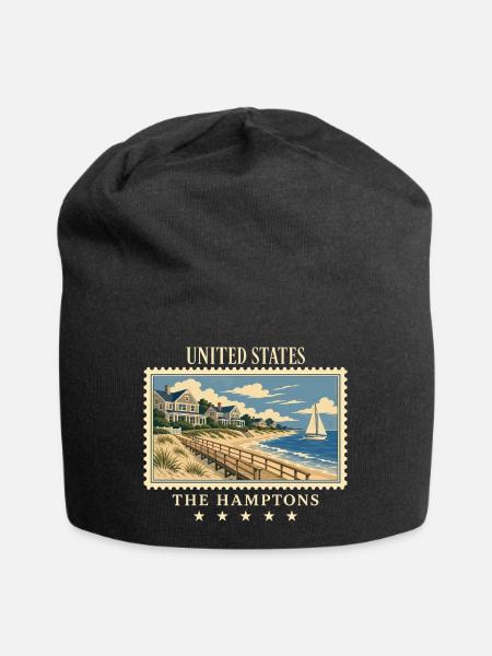 USA The Hamptons Vintage Reisemarke - Jersey-Beanie - Schwarz