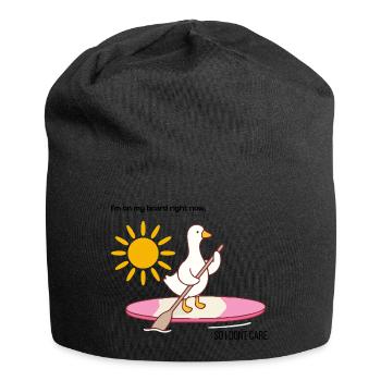 Canard au paddle debout - Bonnet en jersey - noir - Devant
