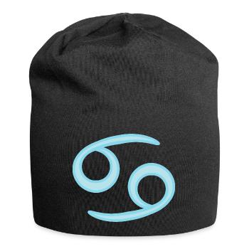 Krebs-Sternzeichen Pastellblau - Jersey-Beanie - Schwarz - Vorne